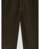 Chino en coton taille élastiquée kaki foncé