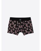 Boxer à fleurs en coton biologique noir