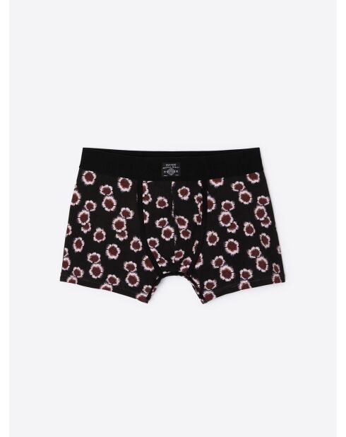 Boxer à fleurs en coton biologique noir