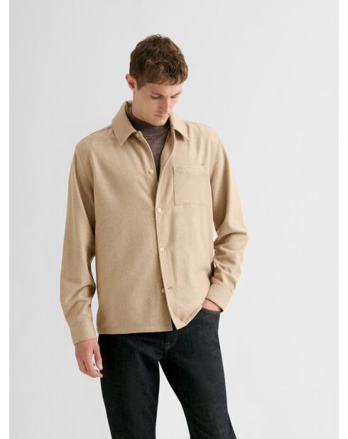 Surchemise slim chiné caramel 3