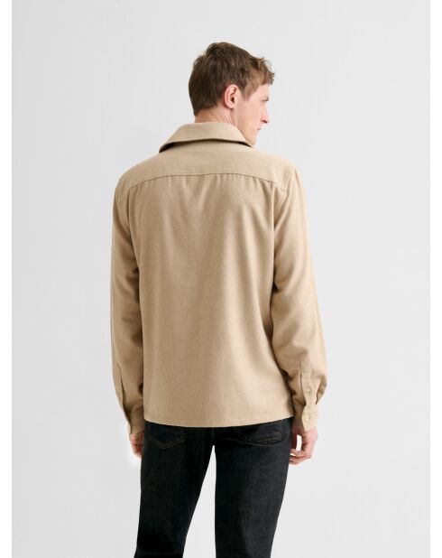 Surchemise slim chiné caramel 3