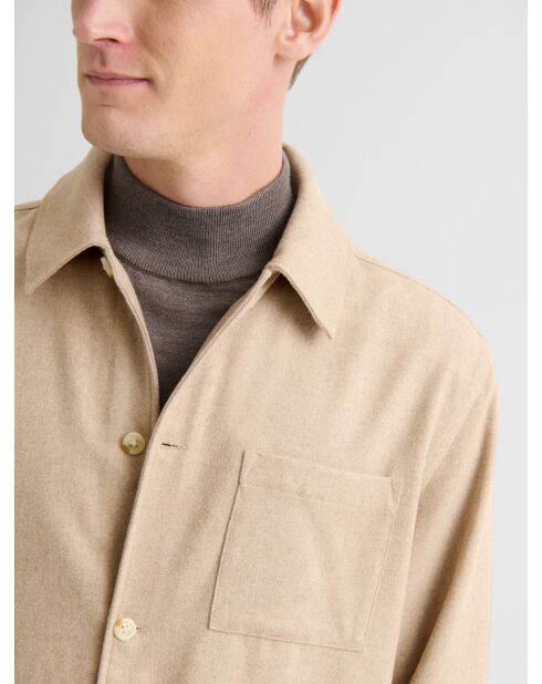 Surchemise slim chiné caramel 3