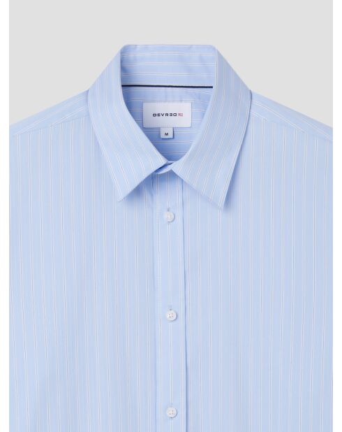 Lichtblauw gestreept slim shirt