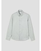 Grünes, meliertes Slim-Shirt aus Baumwolle 2