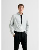 Grünes, meliertes Slim-Shirt aus Baumwolle 2