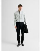 Grünes, meliertes Slim-Shirt aus Baumwolle 2