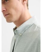 Grünes, meliertes Slim-Shirt aus Baumwolle 2