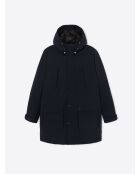 Dunkelmarineblauer Kapuzenparka