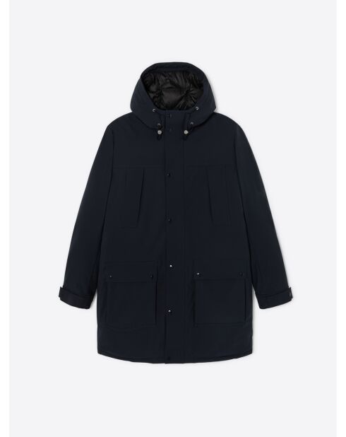 Dunkelmarineblauer Kapuzenparka