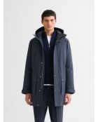 Dunkelmarineblauer Kapuzenparka