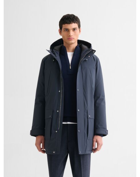 Parka blu scuro con cappuccio