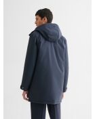 Dunkelmarineblauer Kapuzenparka
