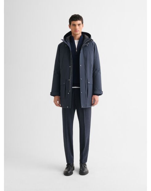 Parka blu scuro con cappuccio