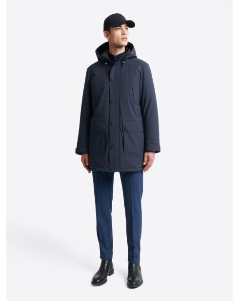 Parka blu scuro con cappuccio