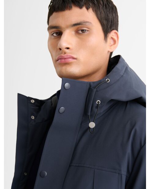 Parka blu scuro con cappuccio