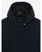 Dunkelmarineblauer Kapuzenparka