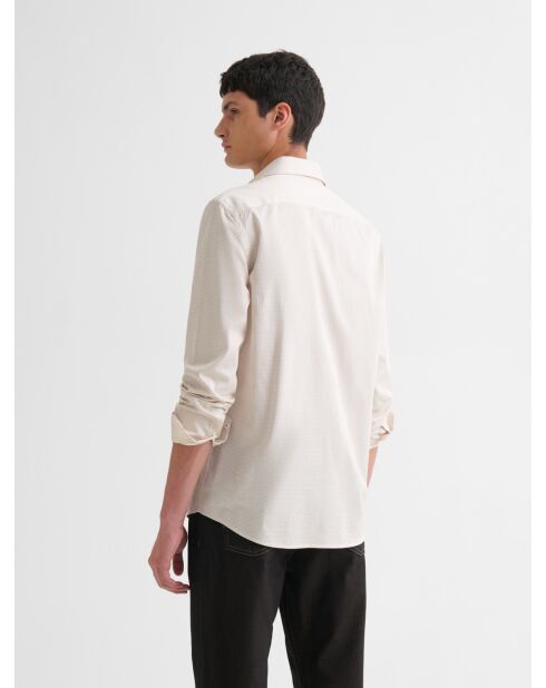 Slank katoenen shirt met zandpatroon