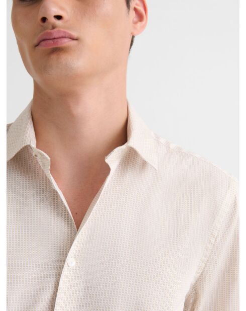 Slank katoenen shirt met zandpatroon