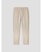 Chino slim en coton lin ivoire