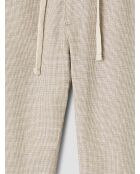 Chino slim en coton lin ivoire