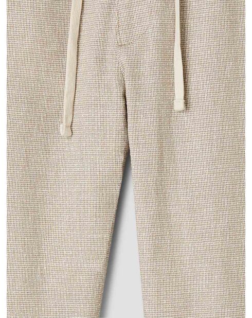 Chino slim en coton lin ivoire