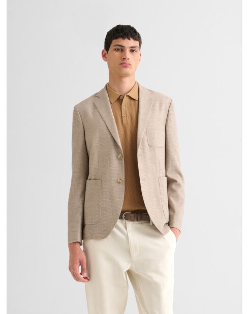Veste ville slim stretch beige clair
