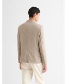 Lichtbeige slim stretchjack voor in de stad