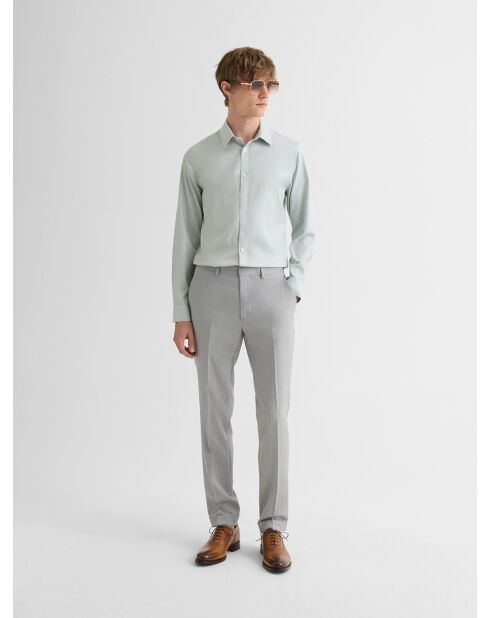 Chemise extraslim sans repassage vert amande