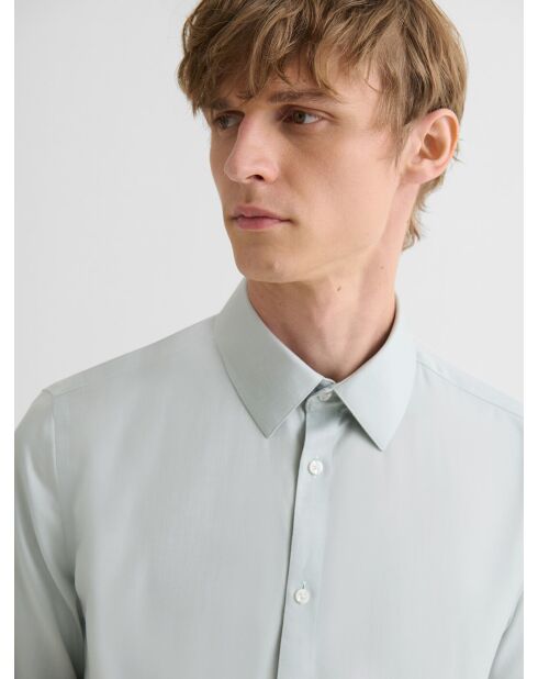 Chemise extraslim sans repassage vert amande