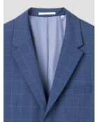 blauw geruit slim colbert