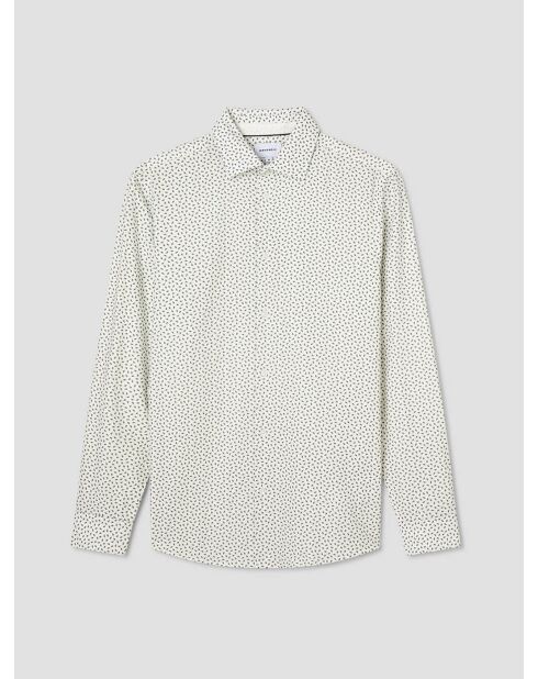 Camicia slim bianca a fantasia