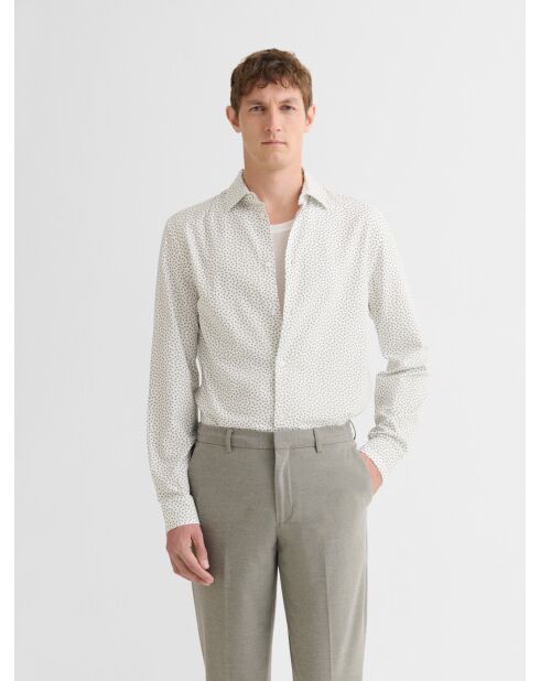 Camicia slim bianca a fantasia