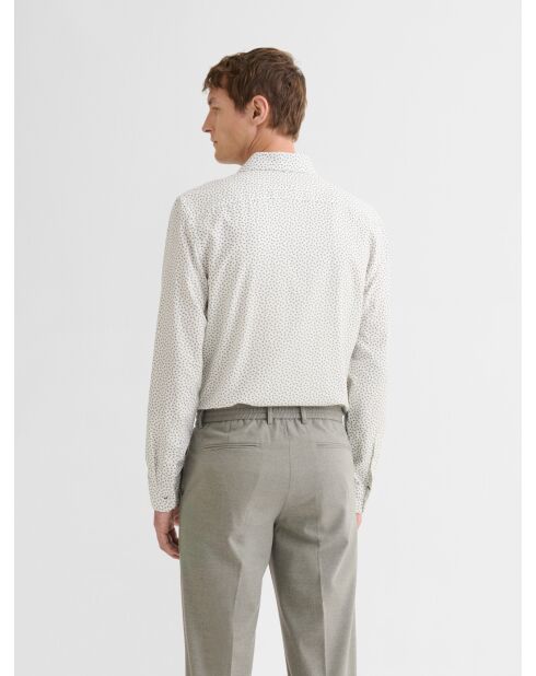 Camicia slim bianca a fantasia