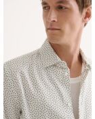 Camicia slim bianca a fantasia
