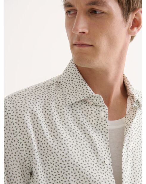 Camicia slim bianca a fantasia