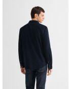 Slimshirt aus gewaschenem indigoblauem Samt