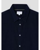 Slimshirt aus gewaschenem indigoblauem Samt