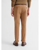 Chino slim stretch taille élastiquée camel