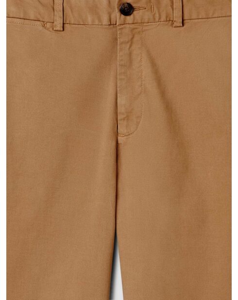 Chino slim stretch taille élastiquée camel