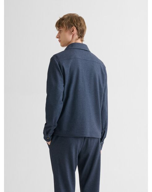 Surchemise regular en jersey bleu nuit
