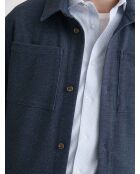 Surchemise regular en jersey bleu nuit