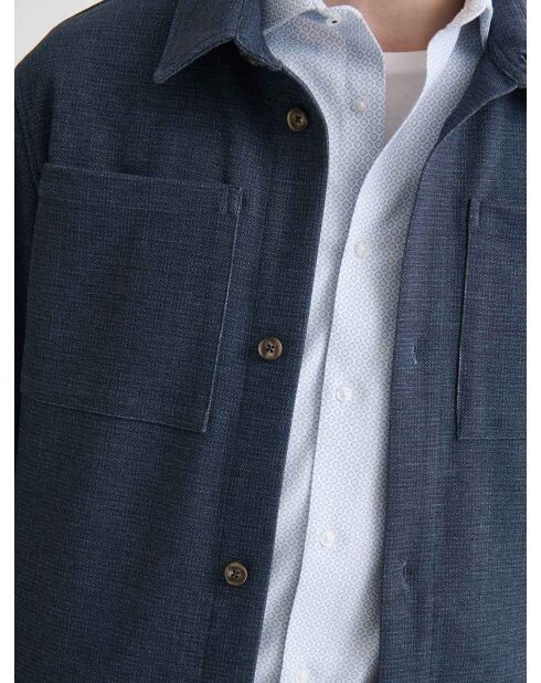 Surchemise regular en jersey bleu nuit