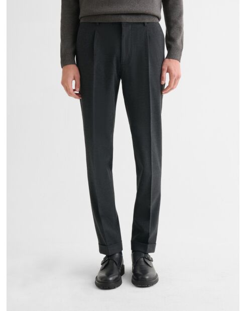 Pantalon de costume à pinces anthracite