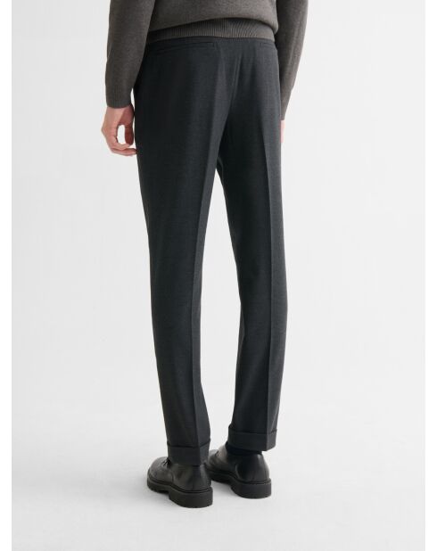 Pantalon de costume à pinces anthracite