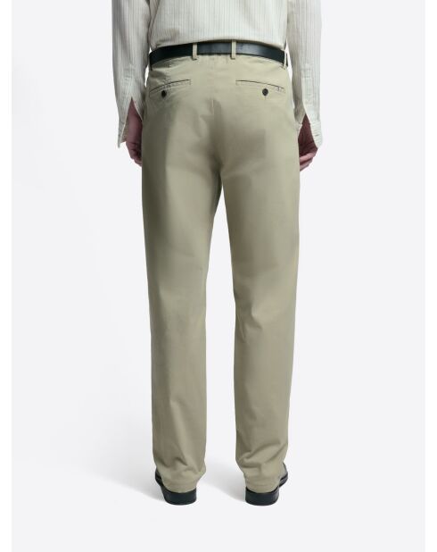 Chino regular en coton tencel tilleul