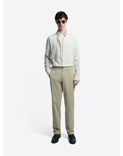 Chino regular en coton tencel tilleul