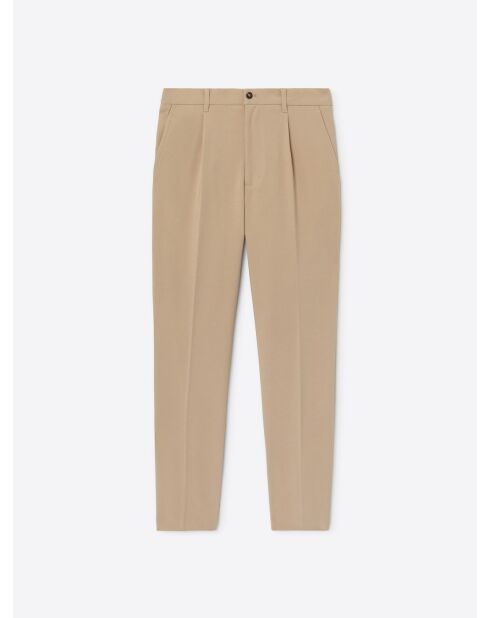 Chino slim taille semi-élastiquée beige