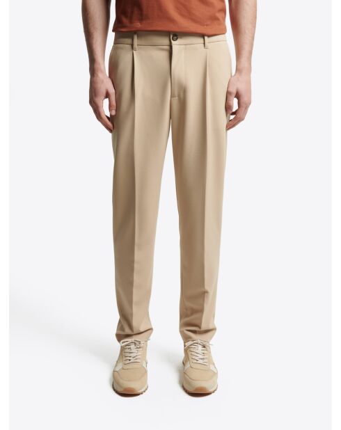 Chino slim taille semi-élastiquée beige
