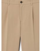 Chino slim taille semi-élastiquée beige