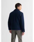 Blouson regular esprit laine bouillie bleu indigo